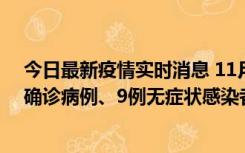 今日最新疫情实时消息 11月15日0-24时，宁波市新增5例确诊病例、9例无症状感染者，均为集中隔离点检出