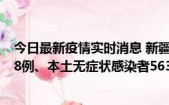 今日最新疫情实时消息 新疆乌鲁木齐市新增本土确诊病例18例、本土无症状感染者563例