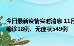 今日最新疫情实时消息 11月17日0时-21时，乌鲁木齐新增确诊18例、无症状549例