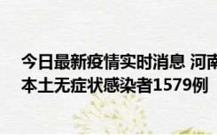 今日最新疫情实时消息 河南昨日新增本土确诊病例108例、本土无症状感染者1579例