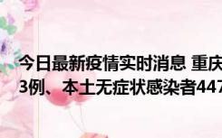 今日最新疫情实时消息 重庆11月17日新增本土确诊病例193例、本土无症状感染者4473例