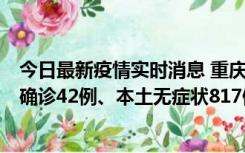 今日最新疫情实时消息 重庆：11月17日0-12时，新增本土确诊42例、本土无症状817例