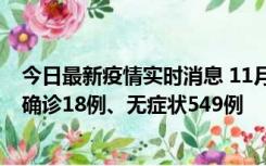 今日最新疫情实时消息 11月17日0时-21时，乌鲁木齐新增确诊18例、无症状549例