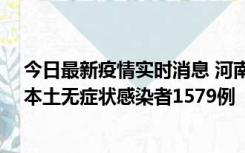 今日最新疫情实时消息 河南昨日新增本土确诊病例108例、本土无症状感染者1579例