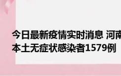 今日最新疫情实时消息 河南昨日新增本土确诊病例108例、本土无症状感染者1579例