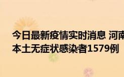 今日最新疫情实时消息 河南昨日新增本土确诊病例108例、本土无症状感染者1579例