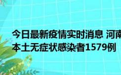 今日最新疫情实时消息 河南昨日新增本土确诊病例108例、本土无症状感染者1579例