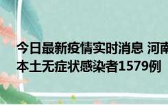 今日最新疫情实时消息 河南昨日新增本土确诊病例108例、本土无症状感染者1579例