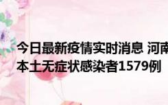 今日最新疫情实时消息 河南昨日新增本土确诊病例108例、本土无症状感染者1579例