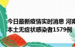 今日最新疫情实时消息 河南昨日新增本土确诊病例108例、本土无症状感染者1579例