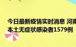 今日最新疫情实时消息 河南昨日新增本土确诊病例108例、本土无症状感染者1579例