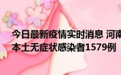 今日最新疫情实时消息 河南昨日新增本土确诊病例108例、本土无症状感染者1579例