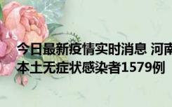 今日最新疫情实时消息 河南昨日新增本土确诊病例108例、本土无症状感染者1579例