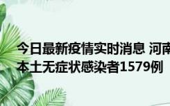 今日最新疫情实时消息 河南昨日新增本土确诊病例108例、本土无症状感染者1579例