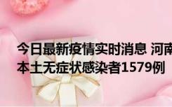 今日最新疫情实时消息 河南昨日新增本土确诊病例108例、本土无症状感染者1579例