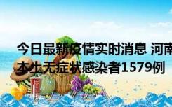 今日最新疫情实时消息 河南昨日新增本土确诊病例108例、本土无症状感染者1579例