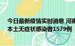 今日最新疫情实时消息 河南昨日新增本土确诊病例108例、本土无症状感染者1579例