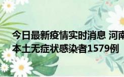 今日最新疫情实时消息 河南昨日新增本土确诊病例108例、本土无症状感染者1579例