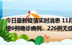 今日最新疫情实时消息 11月19日0-21时，新疆和田地区新增6例确诊病例、226例无症状感染者