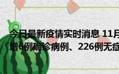 今日最新疫情实时消息 11月19日0-21时，新疆和田地区新增6例确诊病例、226例无症状感染者