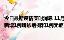 今日最新疫情实时消息 11月19日19时至20日12时，海口市新增1例确诊病例和1例无症状感染者