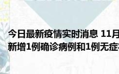 今日最新疫情实时消息 11月19日19时至20日12时，海口市新增1例确诊病例和1例无症状感染者