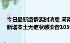 今日最新疫情实时消息 河南昨日新增本土确诊病例161例、新增本土无症状感染者1050例