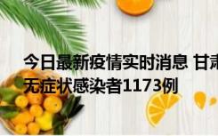 今日最新疫情实时消息 甘肃11月20日新增确诊病例18例、无症状感染者1173例