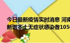 今日最新疫情实时消息 河南昨日新增本土确诊病例161例、新增本土无症状感染者1050例