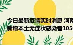 今日最新疫情实时消息 河南昨日新增本土确诊病例161例、新增本土无症状感染者1050例