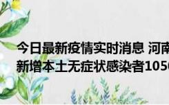 今日最新疫情实时消息 河南昨日新增本土确诊病例161例、新增本土无症状感染者1050例