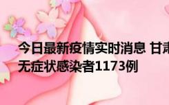 今日最新疫情实时消息 甘肃11月20日新增确诊病例18例、无症状感染者1173例