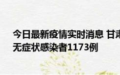 今日最新疫情实时消息 甘肃11月20日新增确诊病例18例、无症状感染者1173例