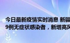 今日最新疫情实时消息 新疆喀什地区新增6例确诊病例、309例无症状感染者，新增高风险区6个