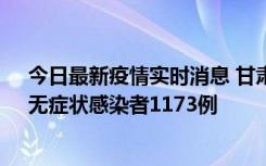 今日最新疫情实时消息 甘肃11月20日新增确诊病例18例、无症状感染者1173例