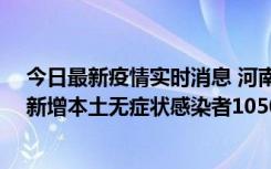 今日最新疫情实时消息 河南昨日新增本土确诊病例161例、新增本土无症状感染者1050例