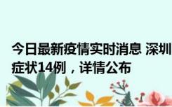 今日最新疫情实时消息 深圳11月20日新增本土确诊6例、无症状14例，详情公布