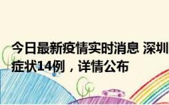 今日最新疫情实时消息 深圳11月20日新增本土确诊6例、无症状14例，详情公布