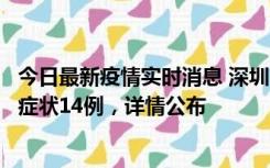 今日最新疫情实时消息 深圳11月20日新增本土确诊6例、无症状14例，详情公布