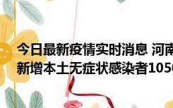 今日最新疫情实时消息 河南昨日新增本土确诊病例161例、新增本土无症状感染者1050例