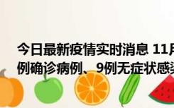 今日最新疫情实时消息 11月21日0-17时，浙江宁波新增2例确诊病例、9例无症状感染者