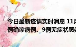 今日最新疫情实时消息 11月21日0-17时，浙江宁波新增2例确诊病例、9例无症状感染者