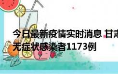 今日最新疫情实时消息 甘肃11月20日新增确诊病例18例、无症状感染者1173例