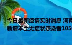 今日最新疫情实时消息 河南昨日新增本土确诊病例161例、新增本土无症状感染者1050例