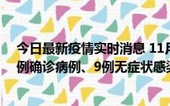 今日最新疫情实时消息 11月21日0-17时，浙江宁波新增2例确诊病例、9例无症状感染者