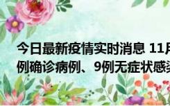 今日最新疫情实时消息 11月21日0-17时，浙江宁波新增2例确诊病例、9例无症状感染者