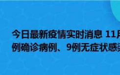 今日最新疫情实时消息 11月21日0-17时，浙江宁波新增2例确诊病例、9例无症状感染者