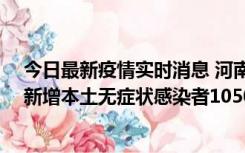 今日最新疫情实时消息 河南昨日新增本土确诊病例161例、新增本土无症状感染者1050例