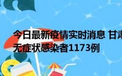 今日最新疫情实时消息 甘肃11月20日新增确诊病例18例、无症状感染者1173例