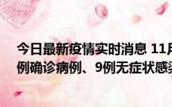 今日最新疫情实时消息 11月21日0-17时，浙江宁波新增2例确诊病例、9例无症状感染者